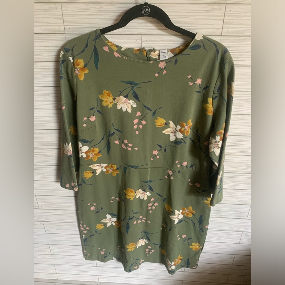 Old navy Olive Green Floral Women's dress